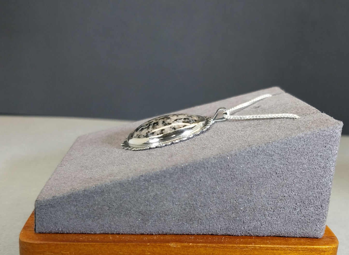 Lake Superior Emberlite Sterling Silver Necklace Fancy Textured Back