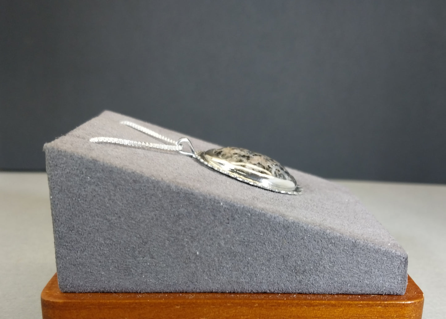Lake Superior Emberlite Sterling Silver Necklace Fancy Textured Back