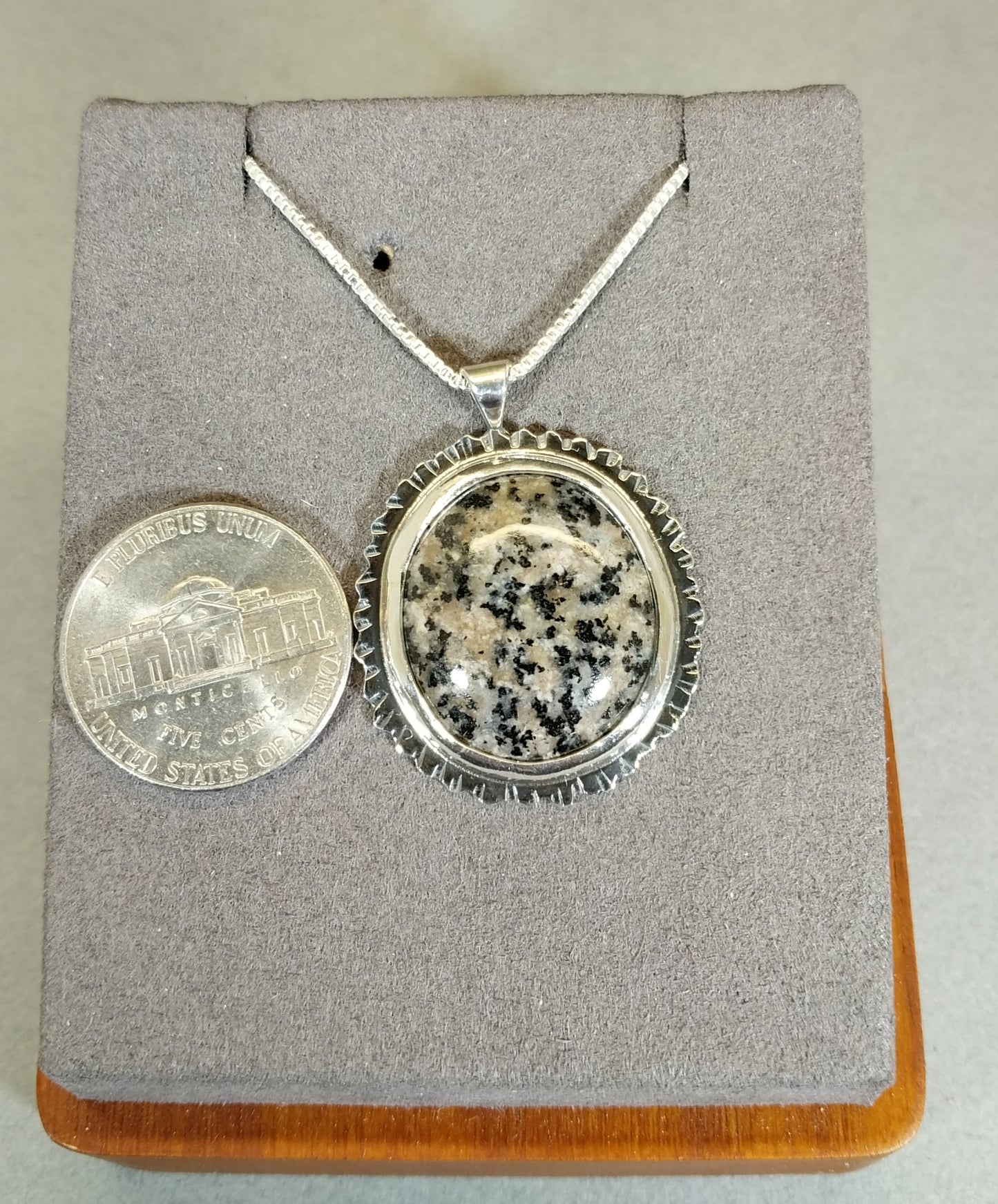 Lake Superior Emberlite Sterling Silver Necklace Fancy Textured Back