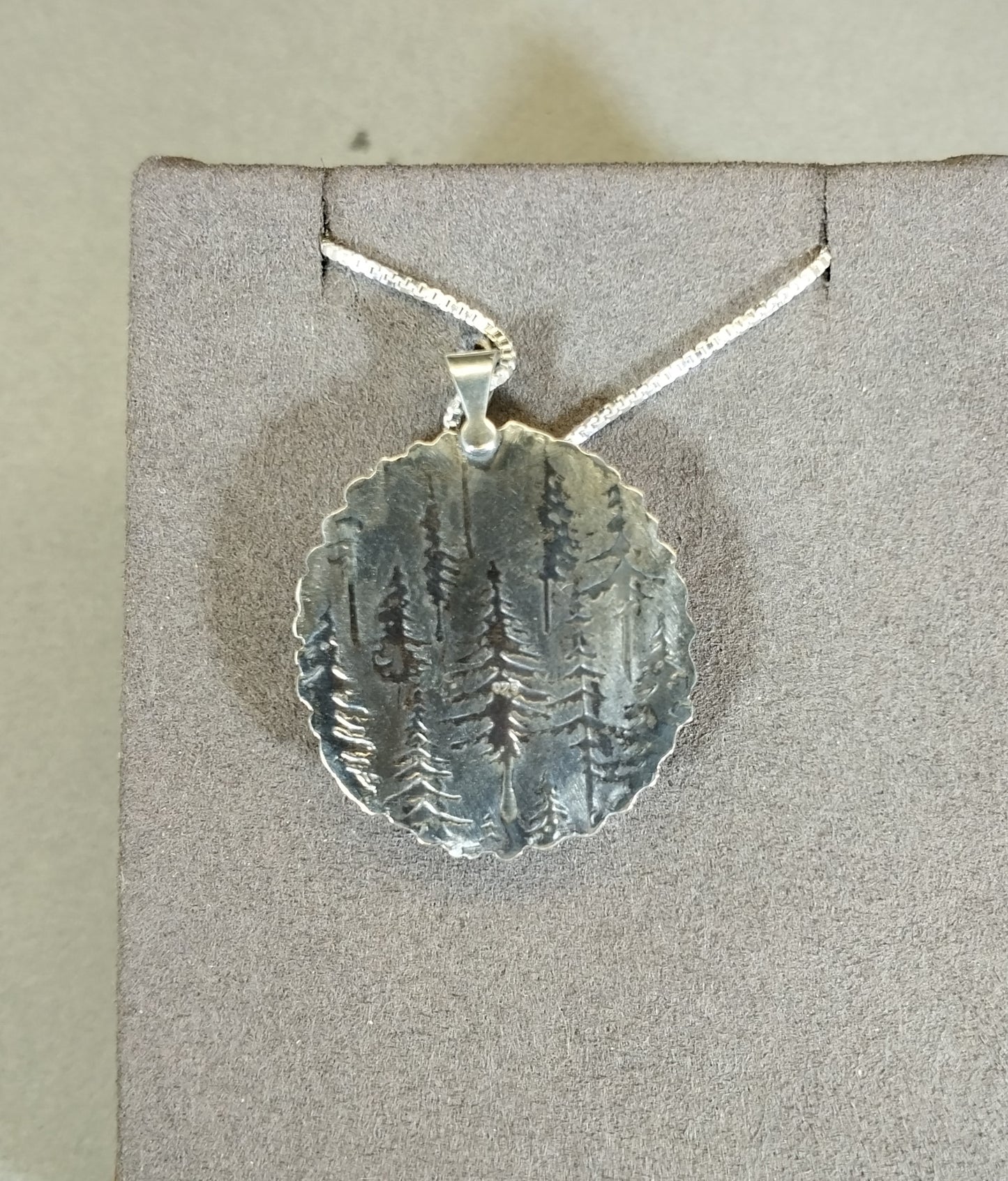 Lake Superior Emberlite Sterling Silver Necklace Fancy Textured Back