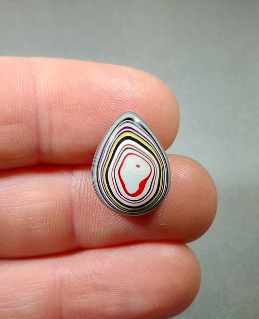 Fordite Cabochon, Wide Teardrop