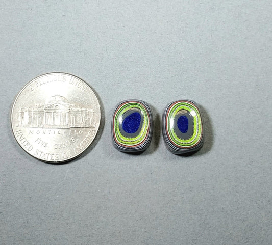 Fordite Cabochon Set, SMALL Rectangles For Earrings or Rings