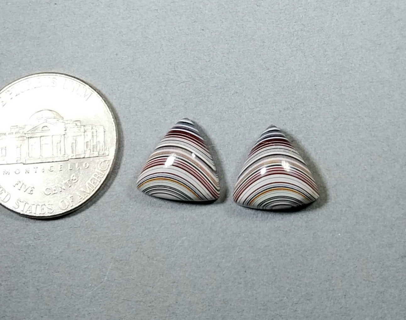 Fordite Cabochon, SMALL Triangles, Cabochon Set