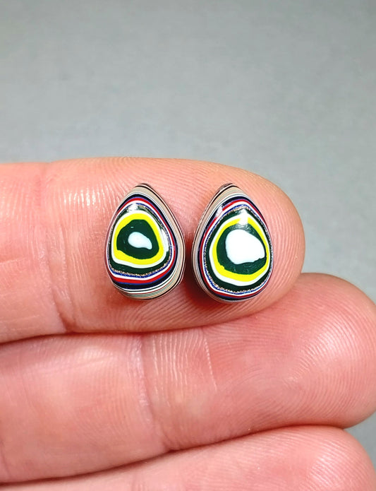 Fordite Cabochon, TINY, Fordite Stones for Earrings or Rings