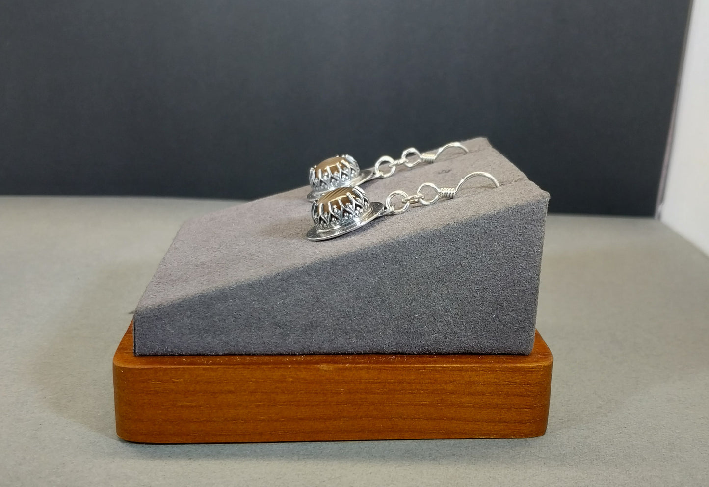 Lake Superior Agate Earrings in Solid Sterling Silver Featuring a Minnesota Agate, Silver Agate Jewelry, Minnesota Agate Gift for Her