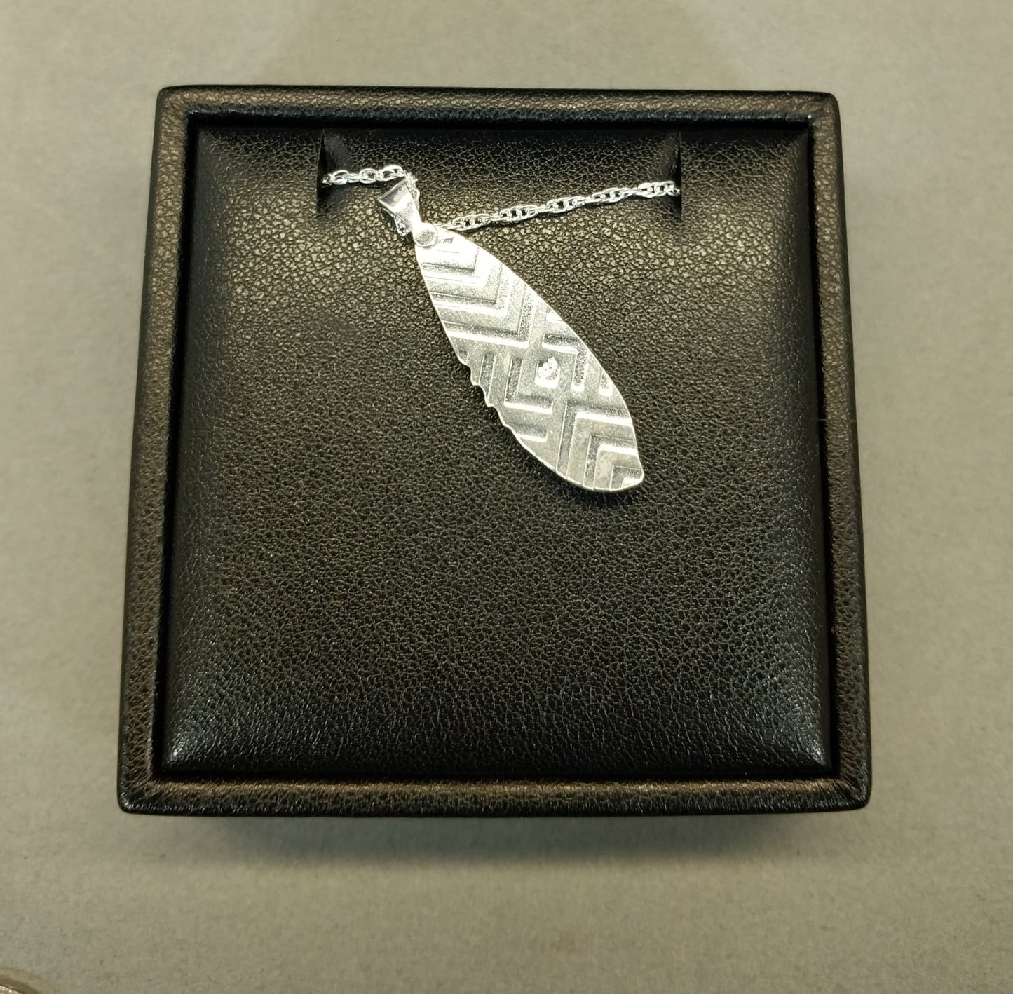 Fordite Necklace in Solid Sterling Silver a Beautiful Shape and Colors