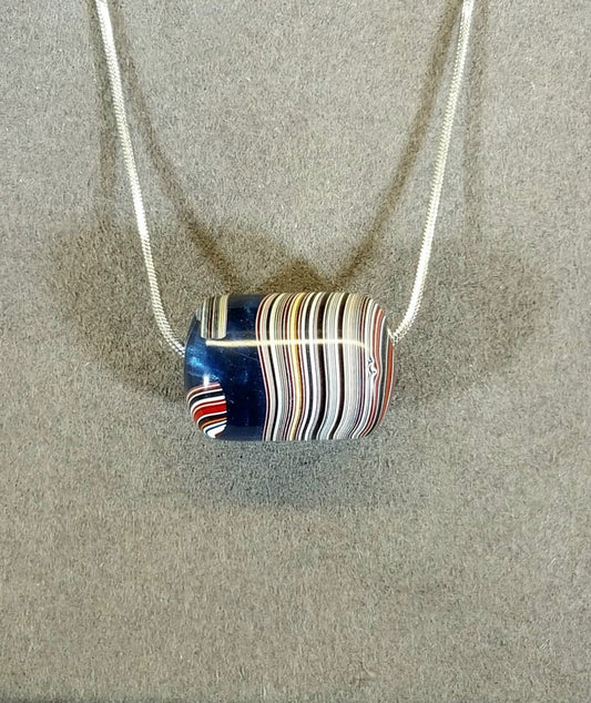 Fordite Bead Necklace, USA Handmade, EB42
