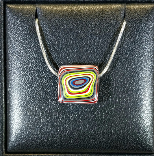 Cube Fordite Bead Necklace