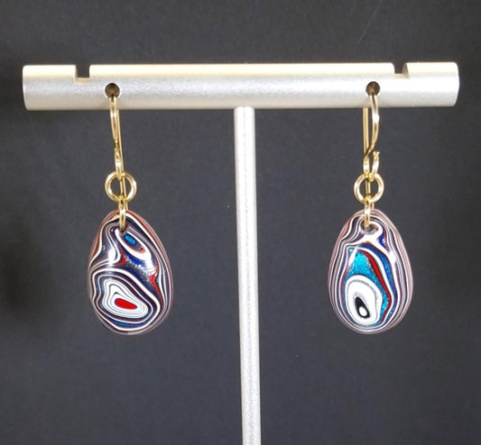 Fordite Earrings with Gold Filled Ear Wires
