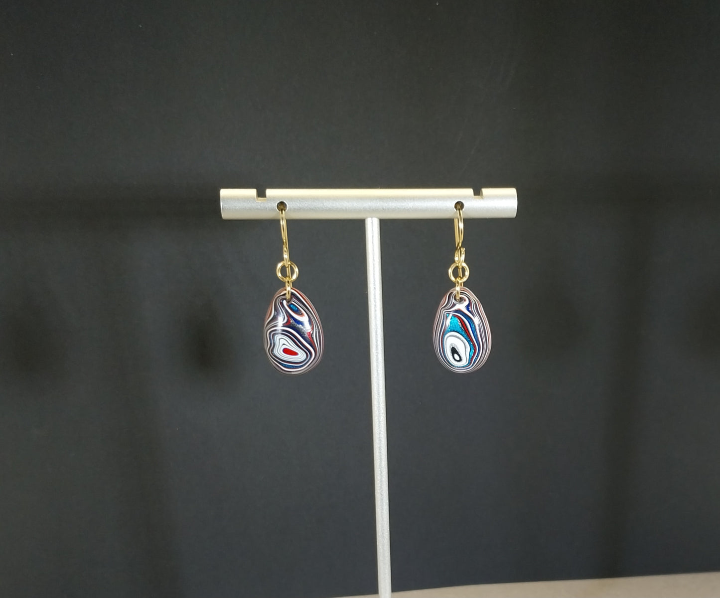 Fordite Earrings with Gold Filled Ear Wires