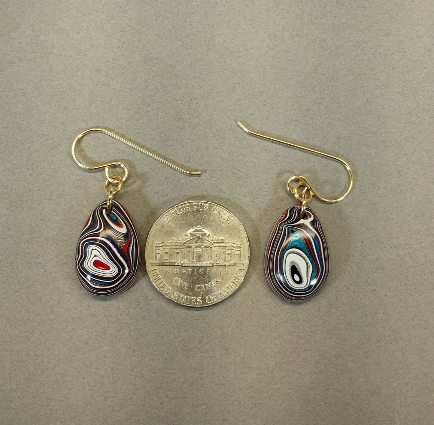 Fordite Earrings with Gold Filled Ear Wires