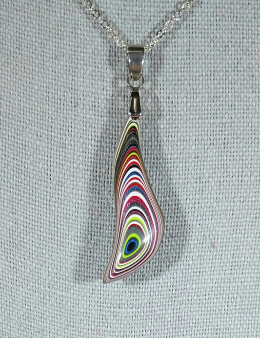 Fordite Necklace, Bird Shape, Unique Pendant