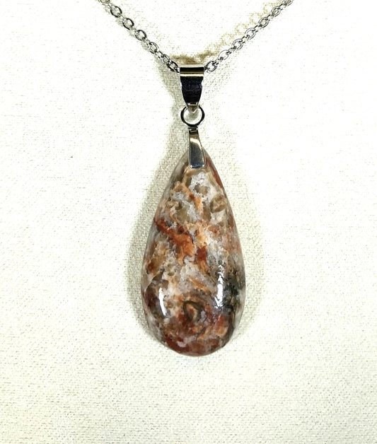 Lake Superior Moss Agate Pendant, Herbster Wisconsin, W/O W152