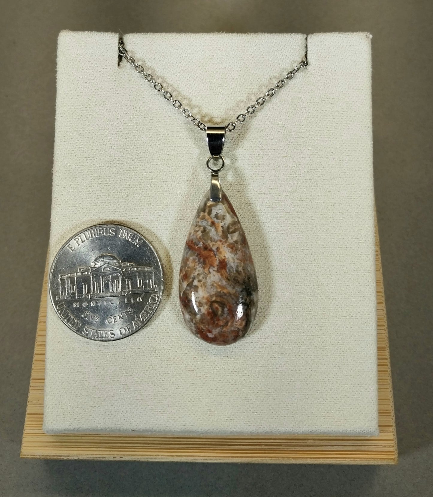 Lake Superior Moss Agate Pendant, Herbster Wisconsin, W/O W152