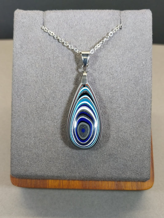 Fordite Necklace, Men or Women, Fordite Jewelry, USA Handmade, EB75
