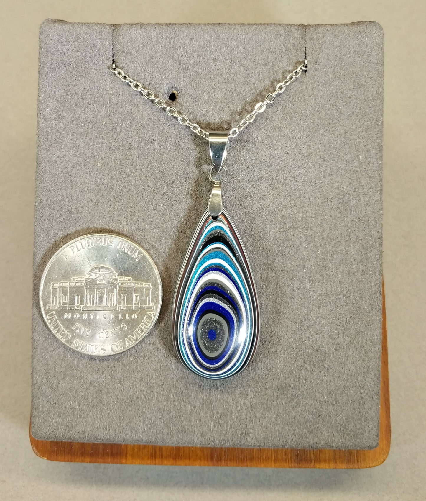 Fordite Necklace, Men or Women, Fordite Jewelry, USA Handmade, EB75