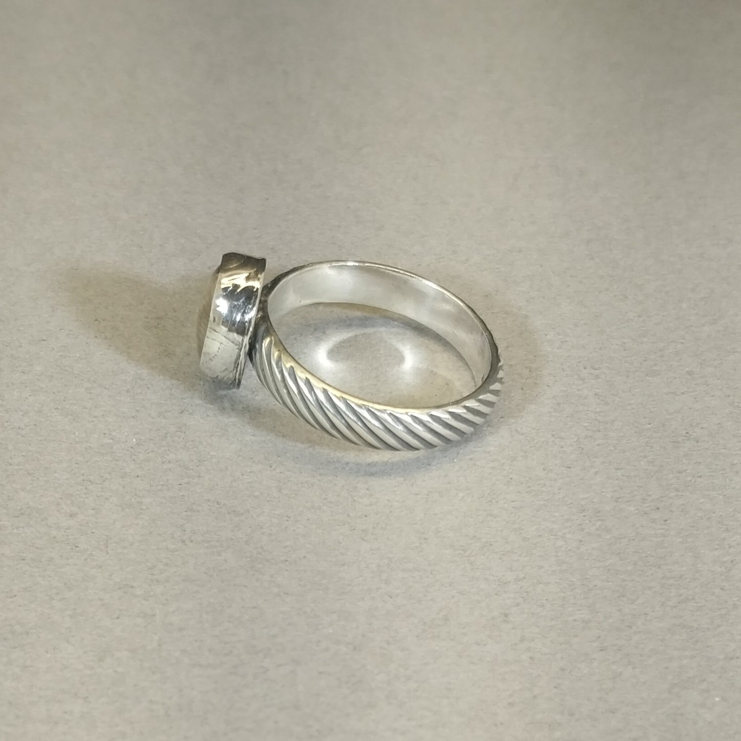 Petoskey Stone Solid Silver Ring Size 8.5