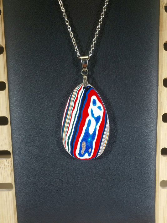 Handcrafted Fordite Necklace, Vintage Inspired Jewelry