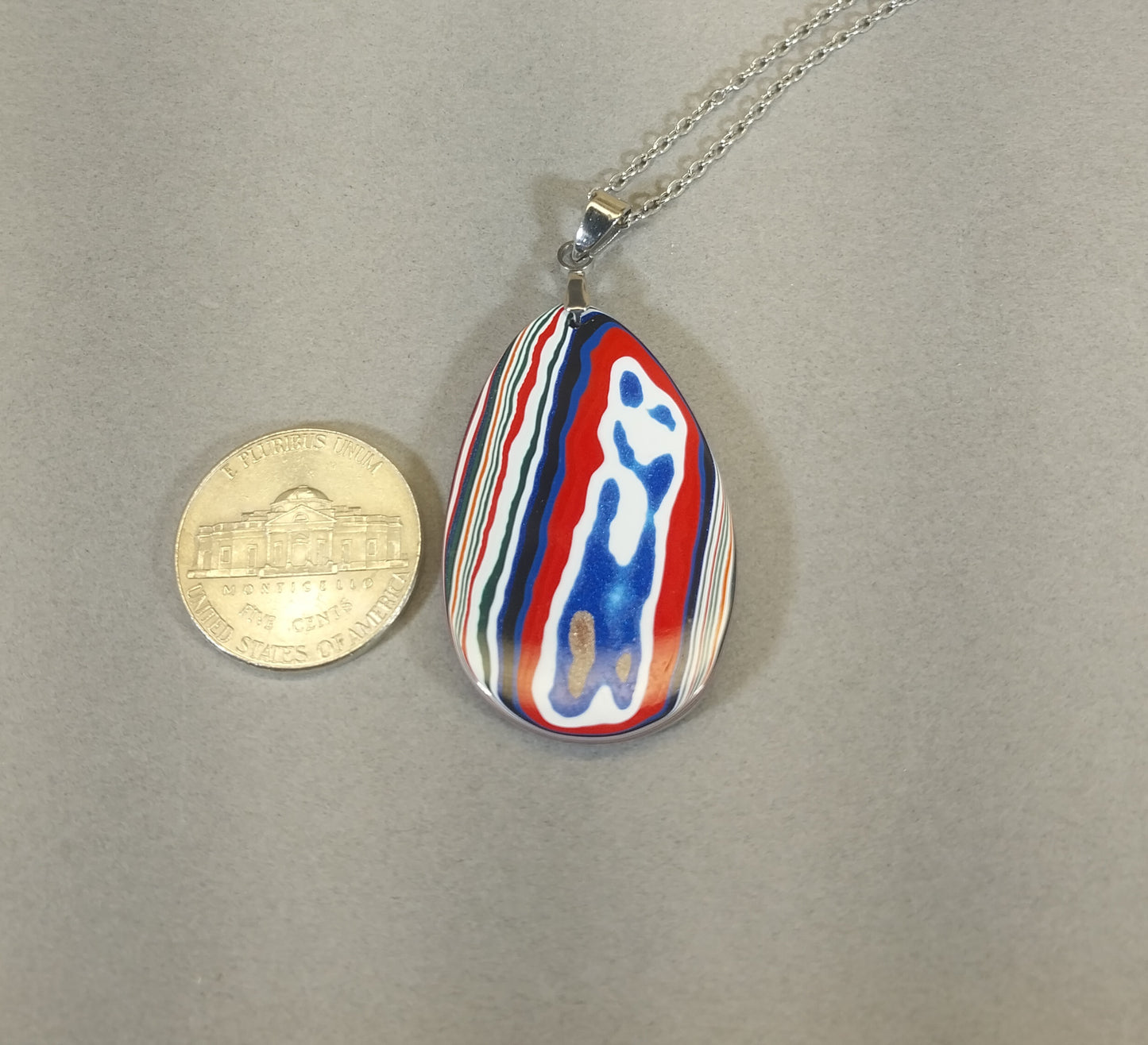 Handcrafted Fordite Necklace, Vintage Inspired Jewelry