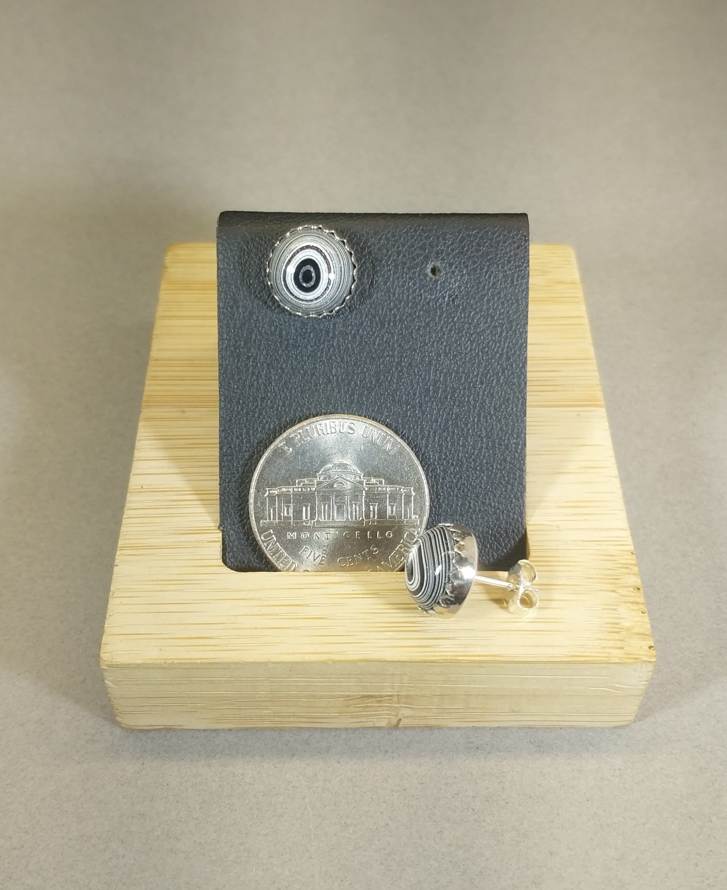 Fordite Silver Stud Earrings