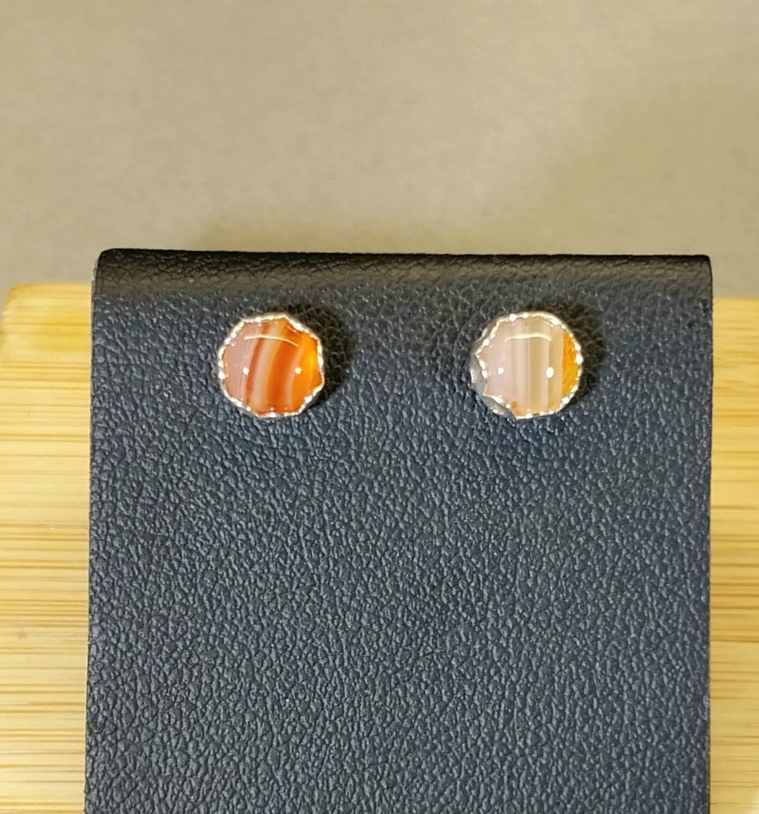 Lake Superior Agate Sterling Earring, TINY Minnesota Agate Earrings