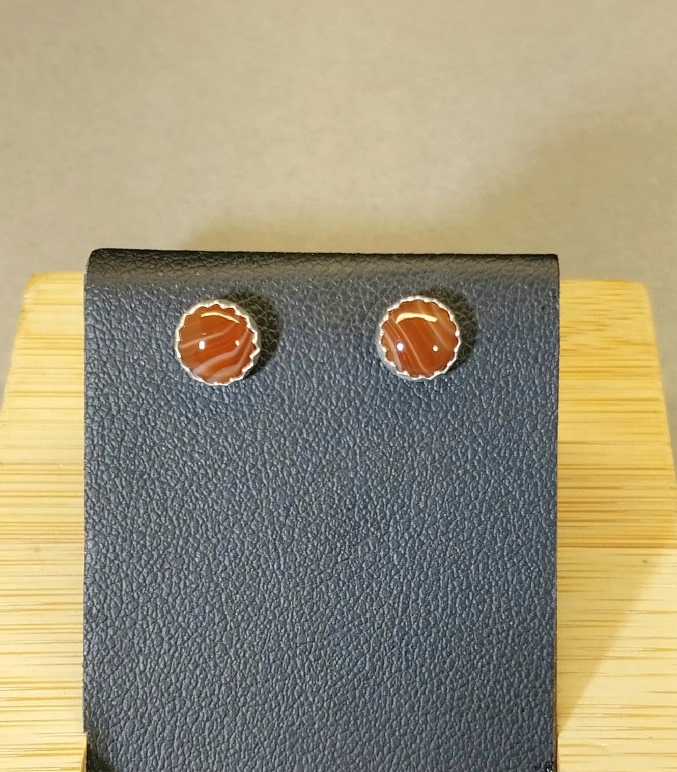 Lake Superior Agate Earrings, Solid Sterling Silver