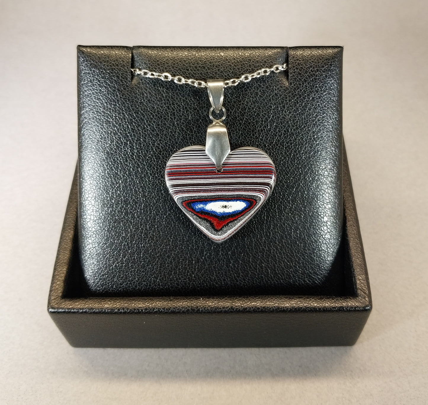 Fordite Necklace, Michigan Fordite Heart, Fordite Pendant