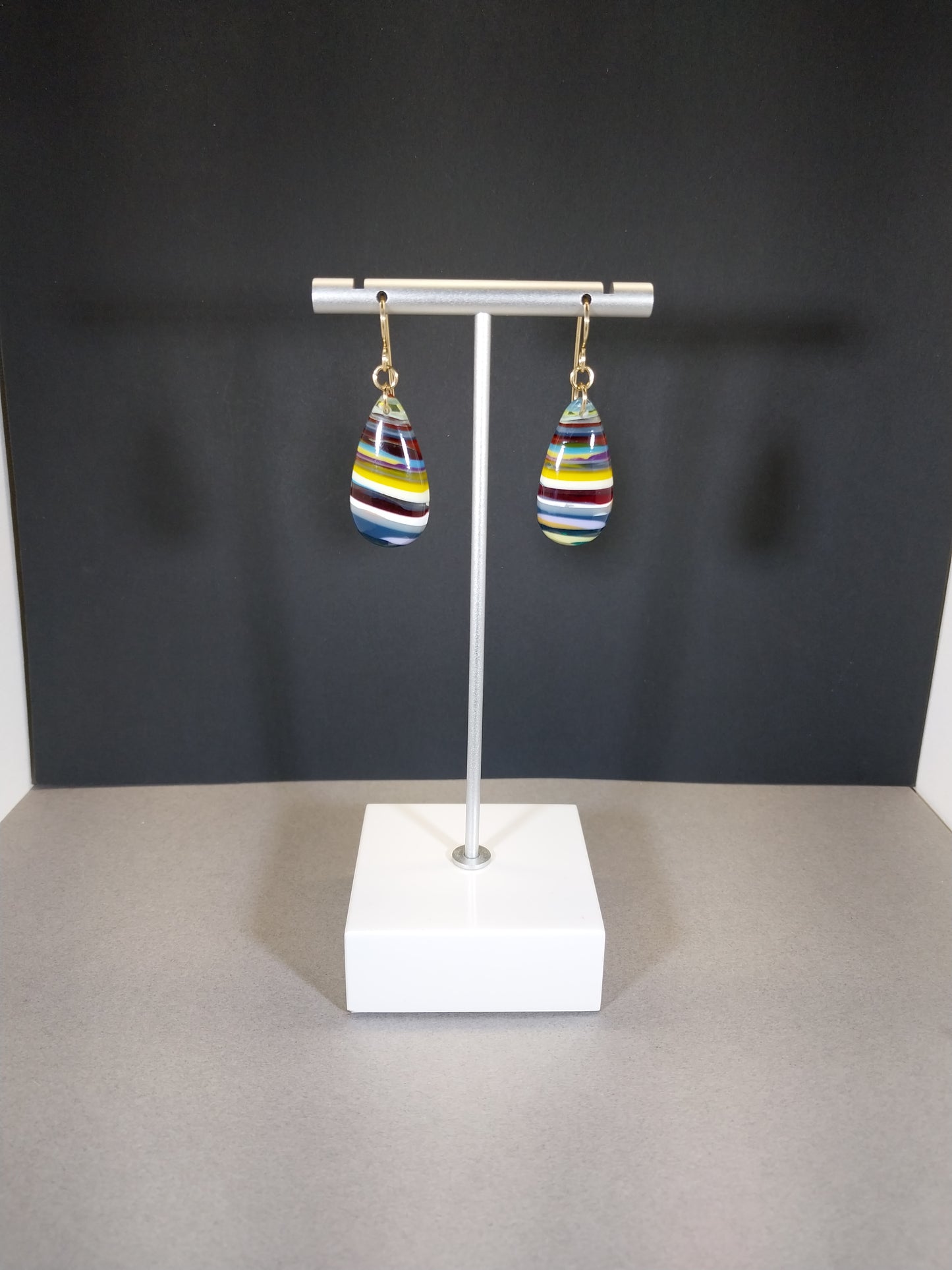 Surfite Earring, Gold Filled Ear Wires, Recycled Surf Board Resin