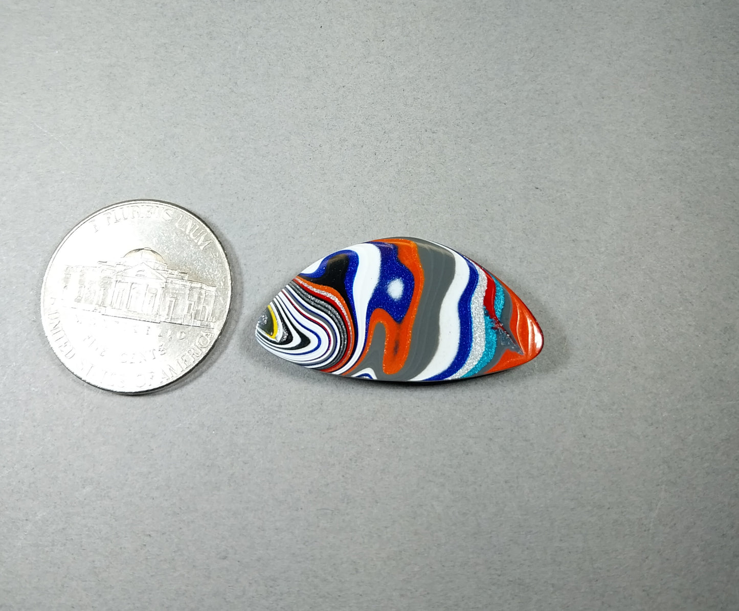 Fordite Cabochon Good Size Freeform in Ohio Motor Agate EB77