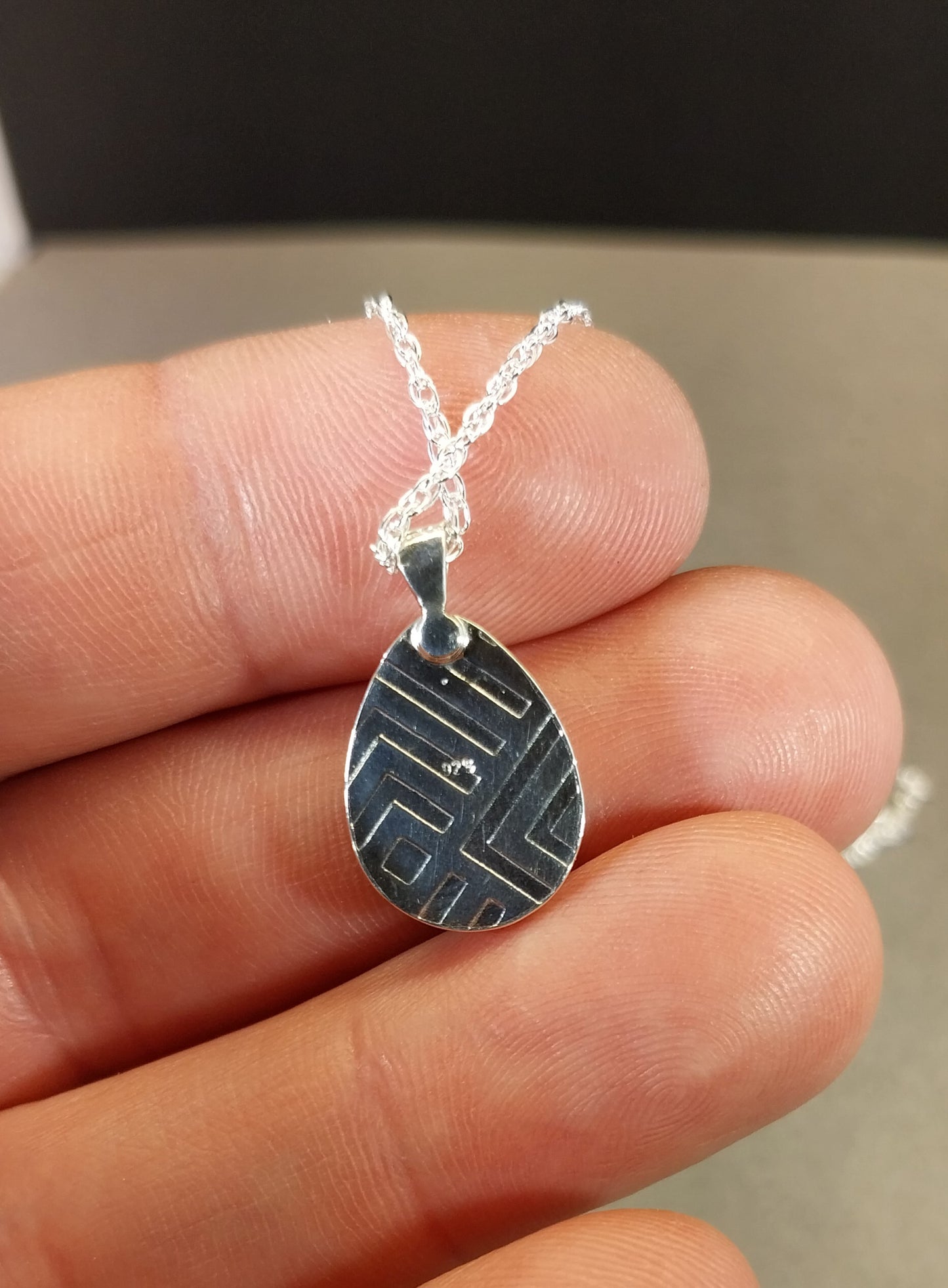 Michigan Greenstone Necklace in Solid Silver