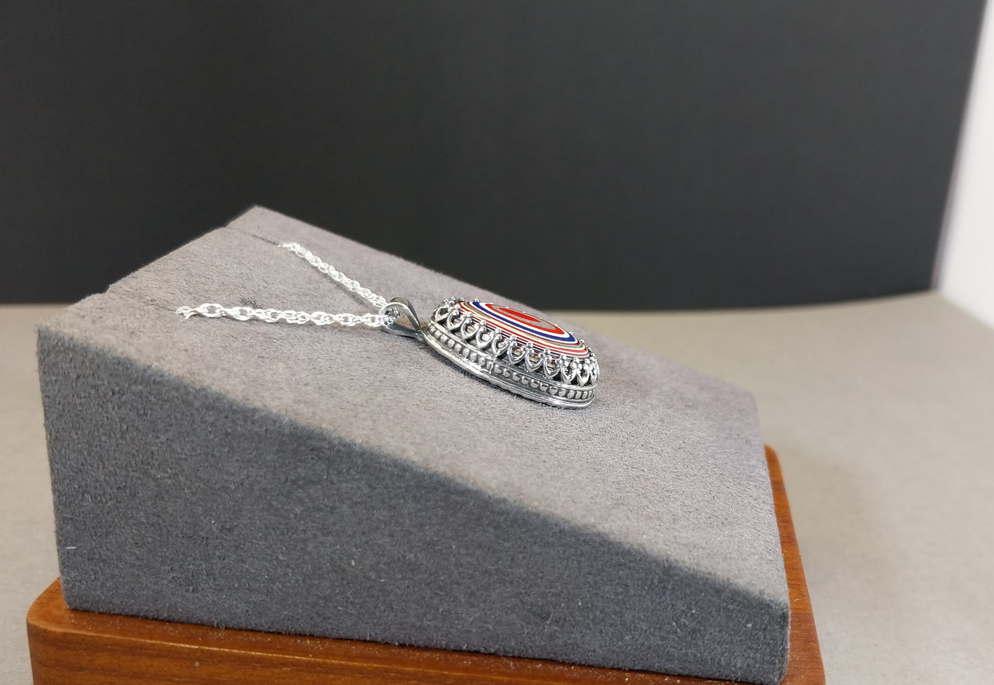 High Quality Fordite Necklace in Sterling Silver