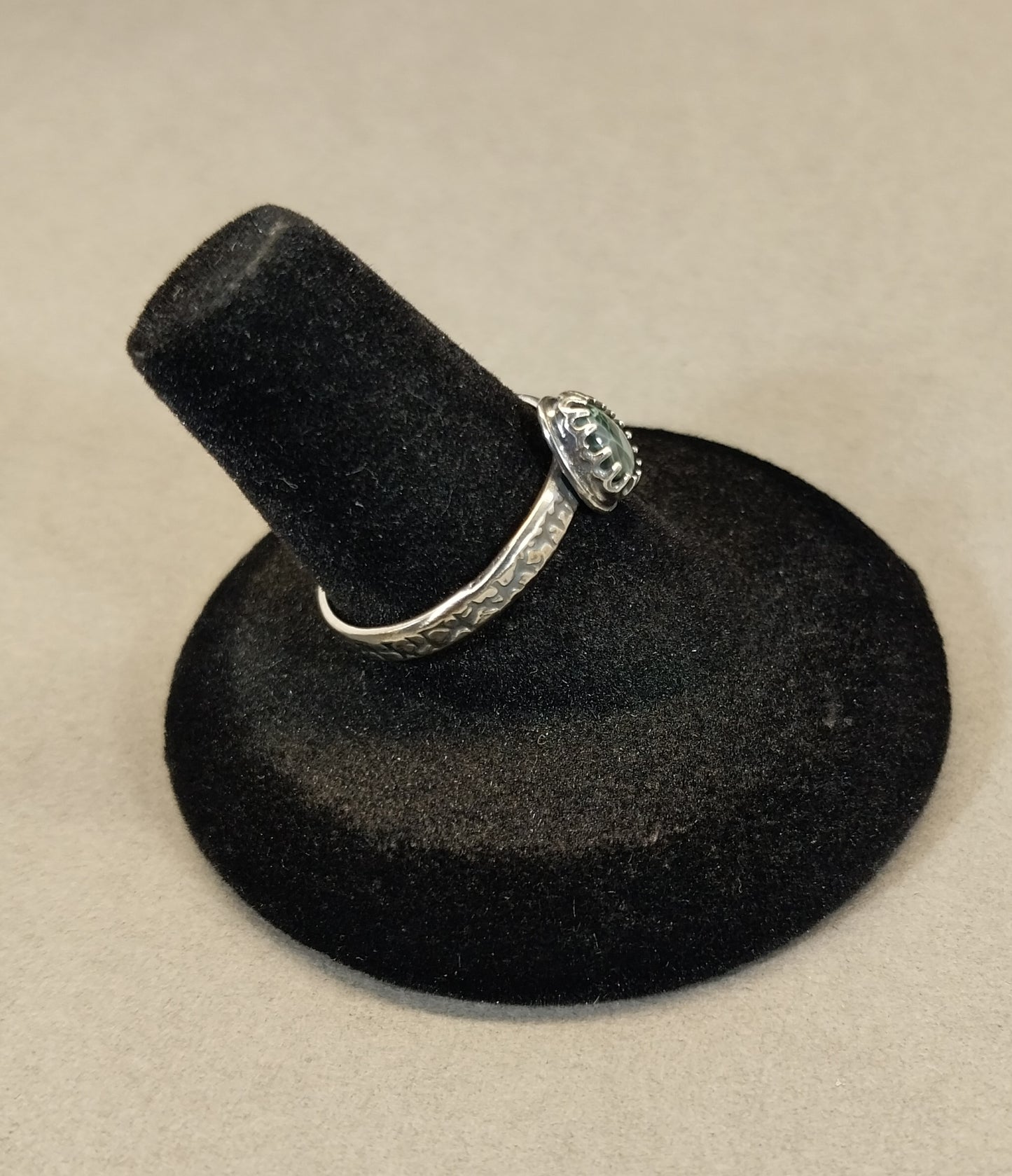 Michigan Greenstone Ring Size 8 in Solid Sterling Silver