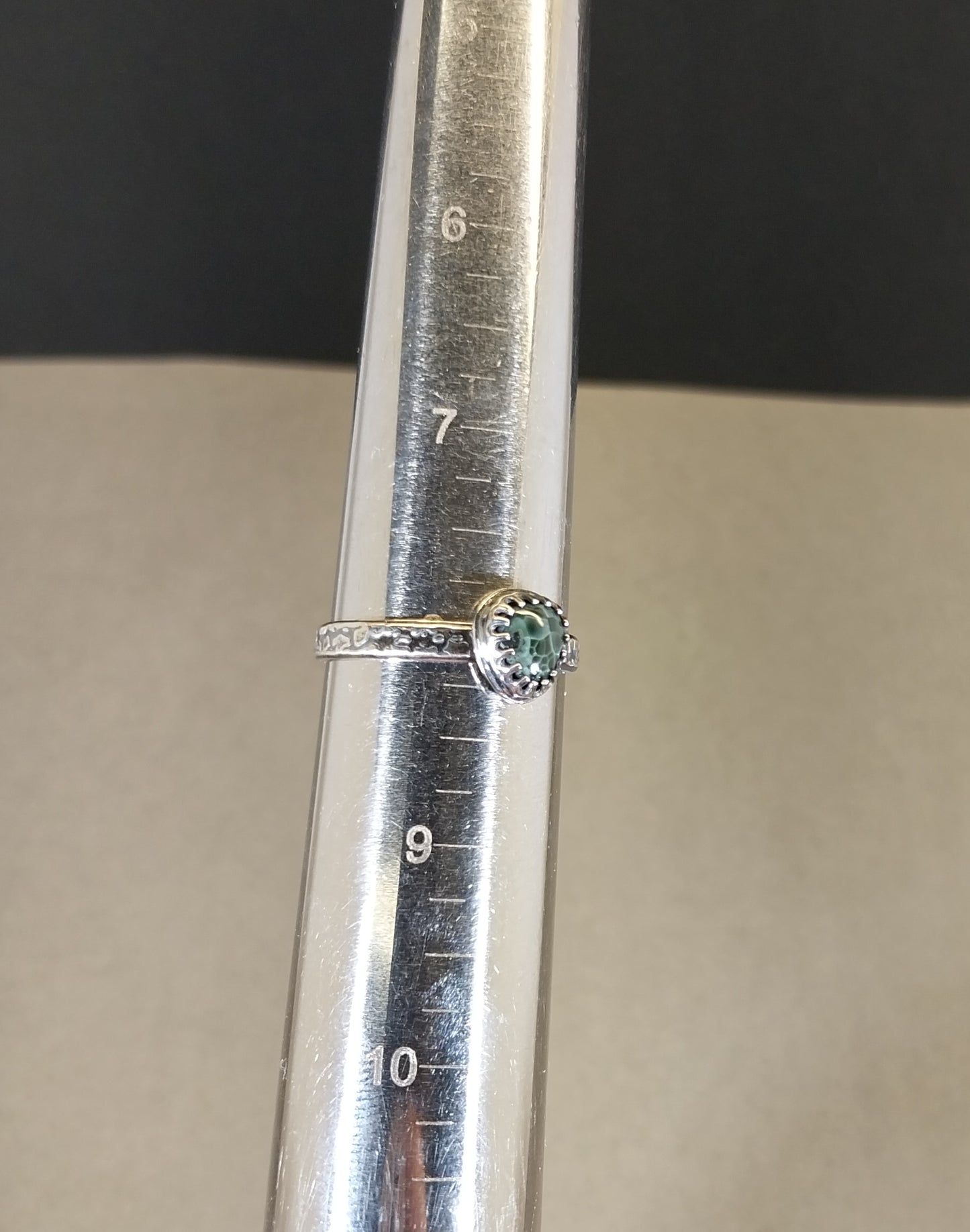 Michigan Greenstone Ring Size 8 in Solid Sterling Silver