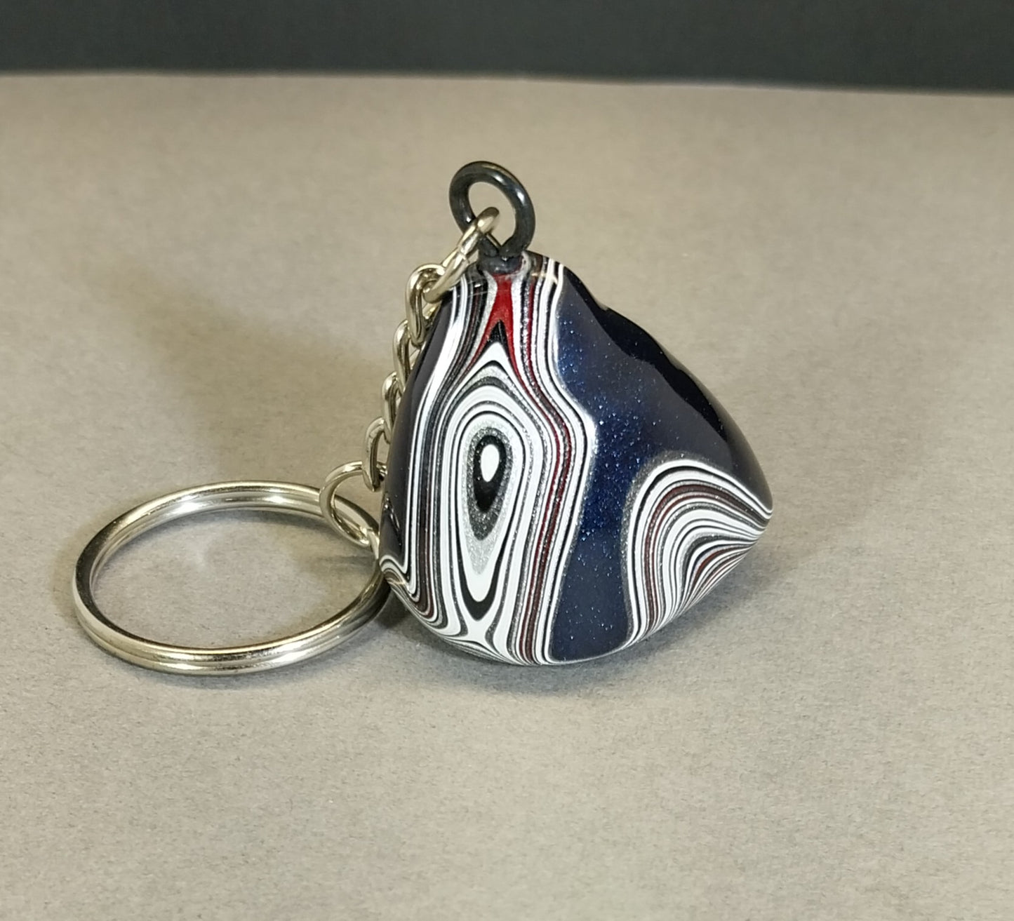 Fordite Keychain with Michigan Fordite
