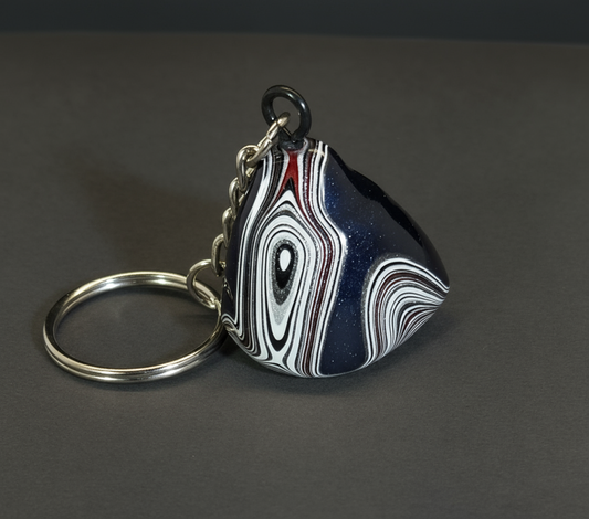 Fordite Keychain with Michigan Fordite