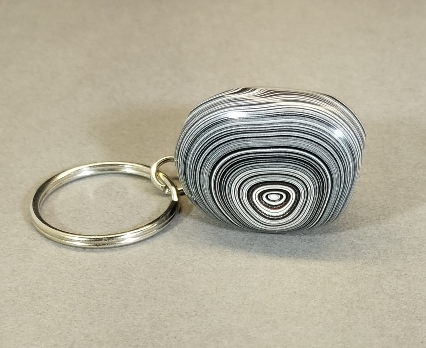 Fordite Keychain with Michigan Fordite