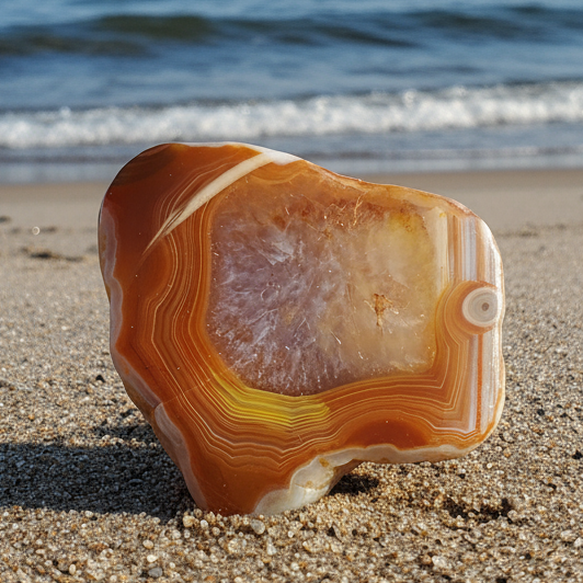 Lake Superior Agate, Face Polished Bander from Minnesota, W/O