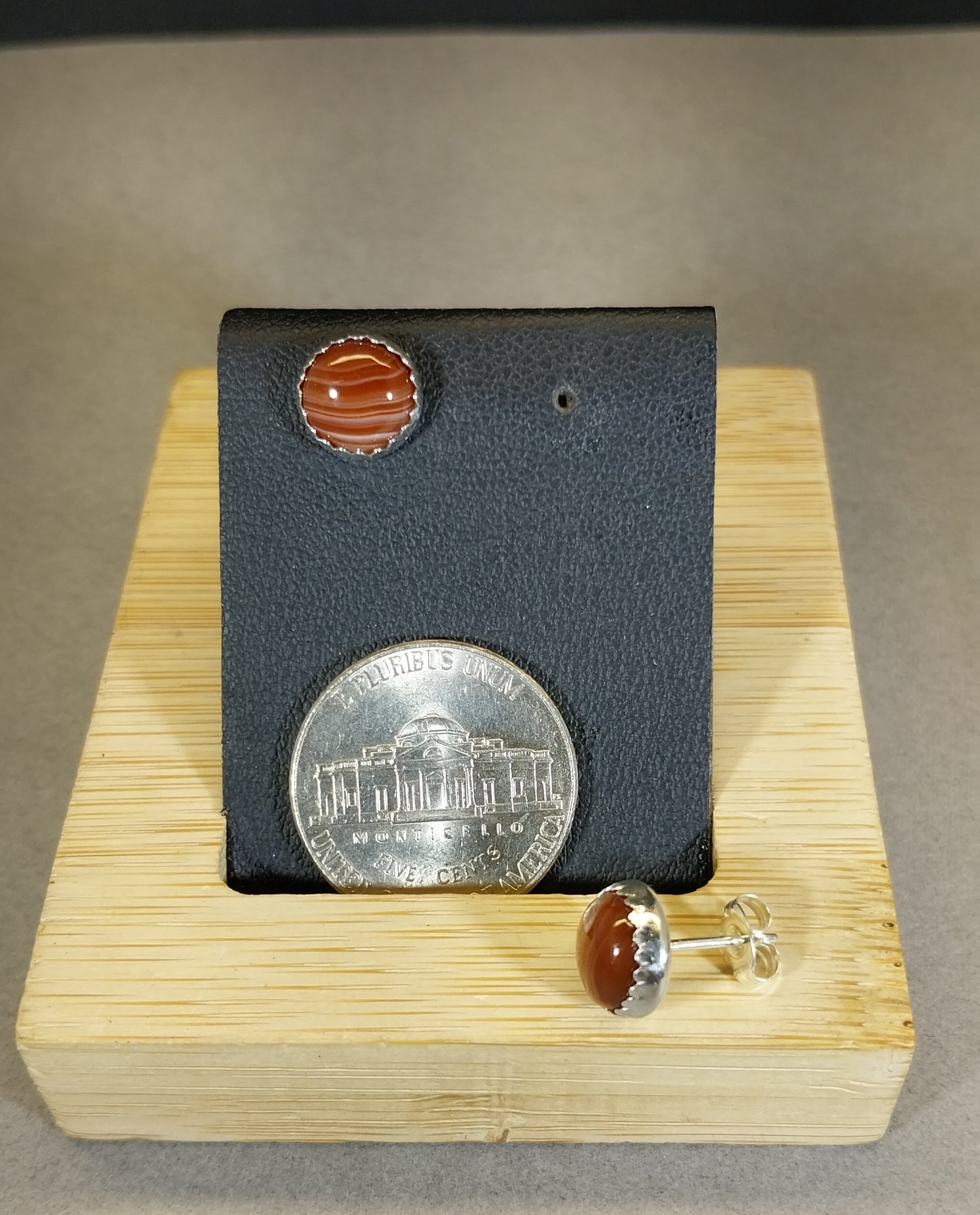 Lake Superior Agate Earrings in Solid Sterling Silver