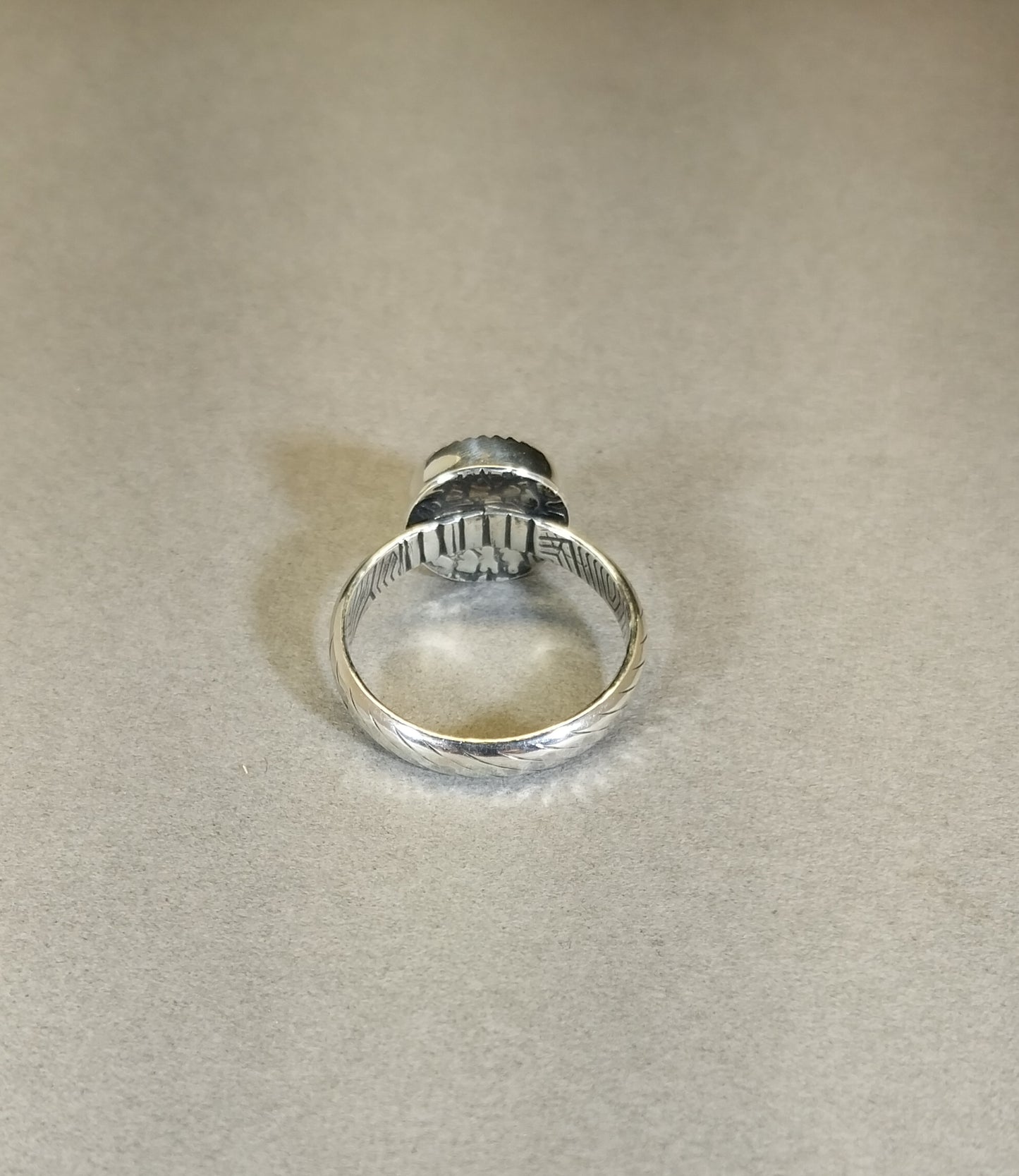 Lake Superior Agate (Herbster Wisconsin) Solid Silver Ring Size 8