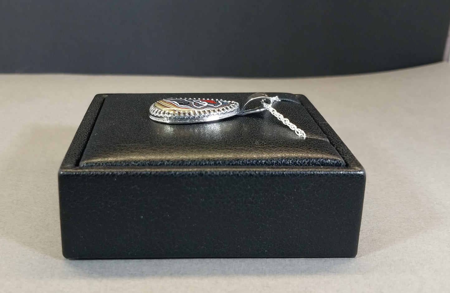 Corvettite Fordite Necklace in Sterling Silver