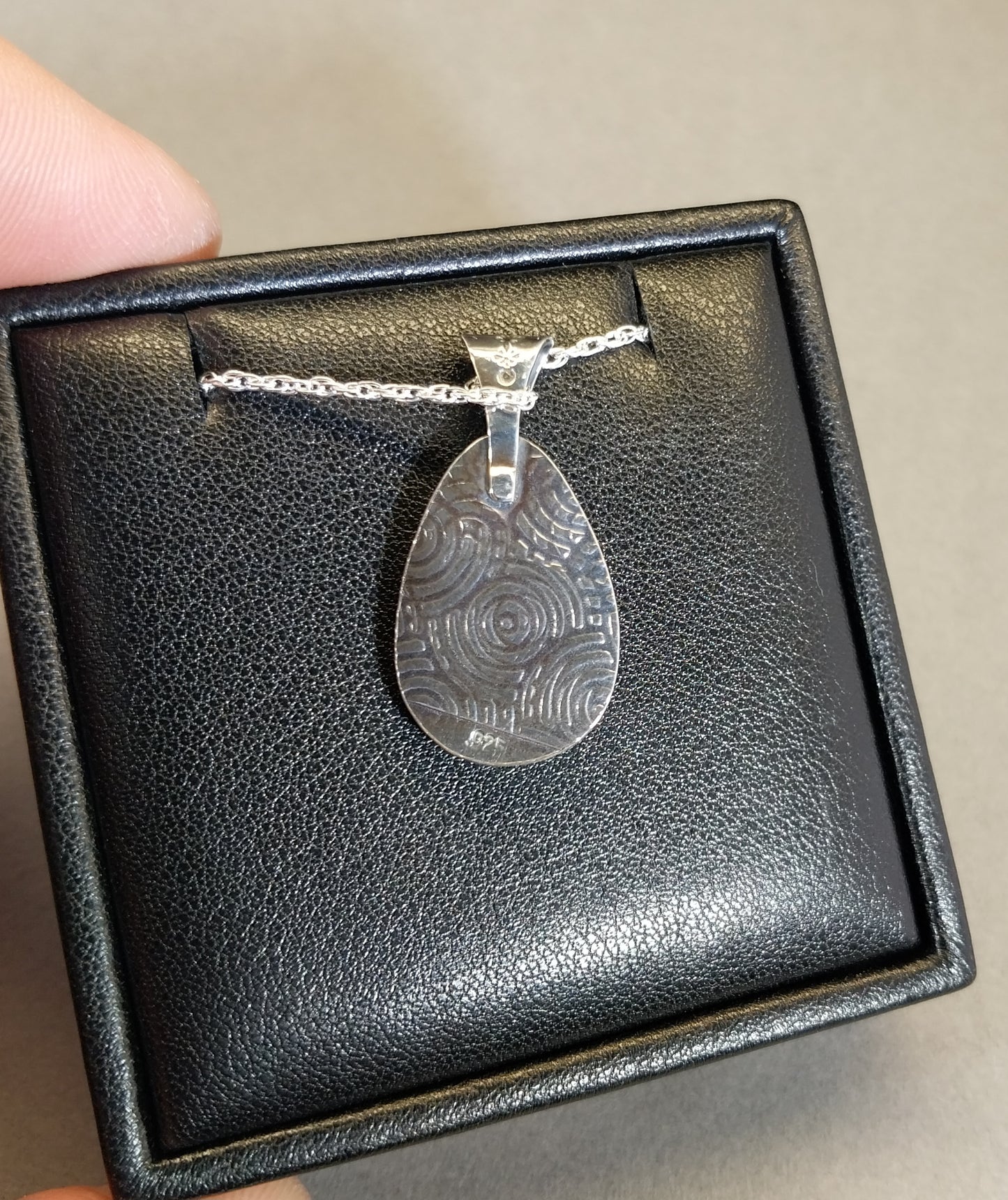 Corvettite Fordite Necklace in Sterling Silver