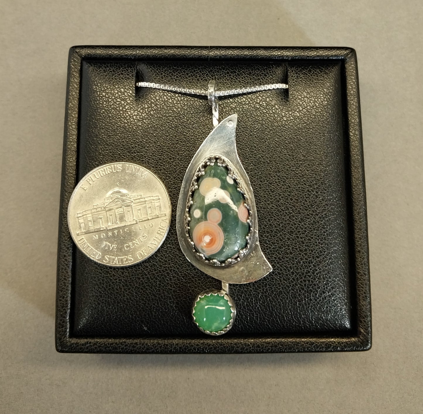 Ocean Jasper Earrings, Solid Silver .925, Orbicular Jasper Jewelry, Madagascar Ocan Jasper, Natural Stone