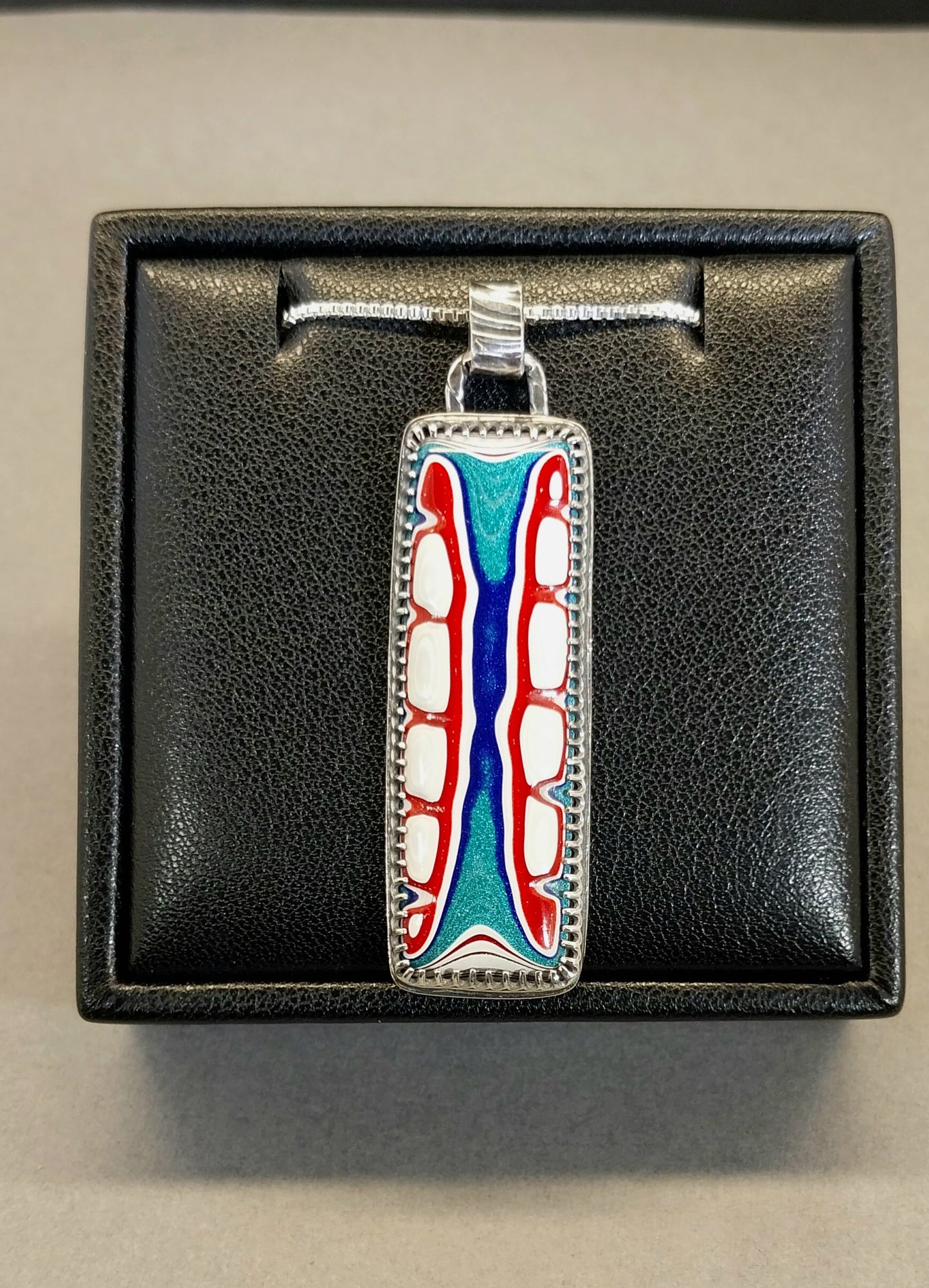Fordite Necklace, Sterling Silver, Incredible Piece