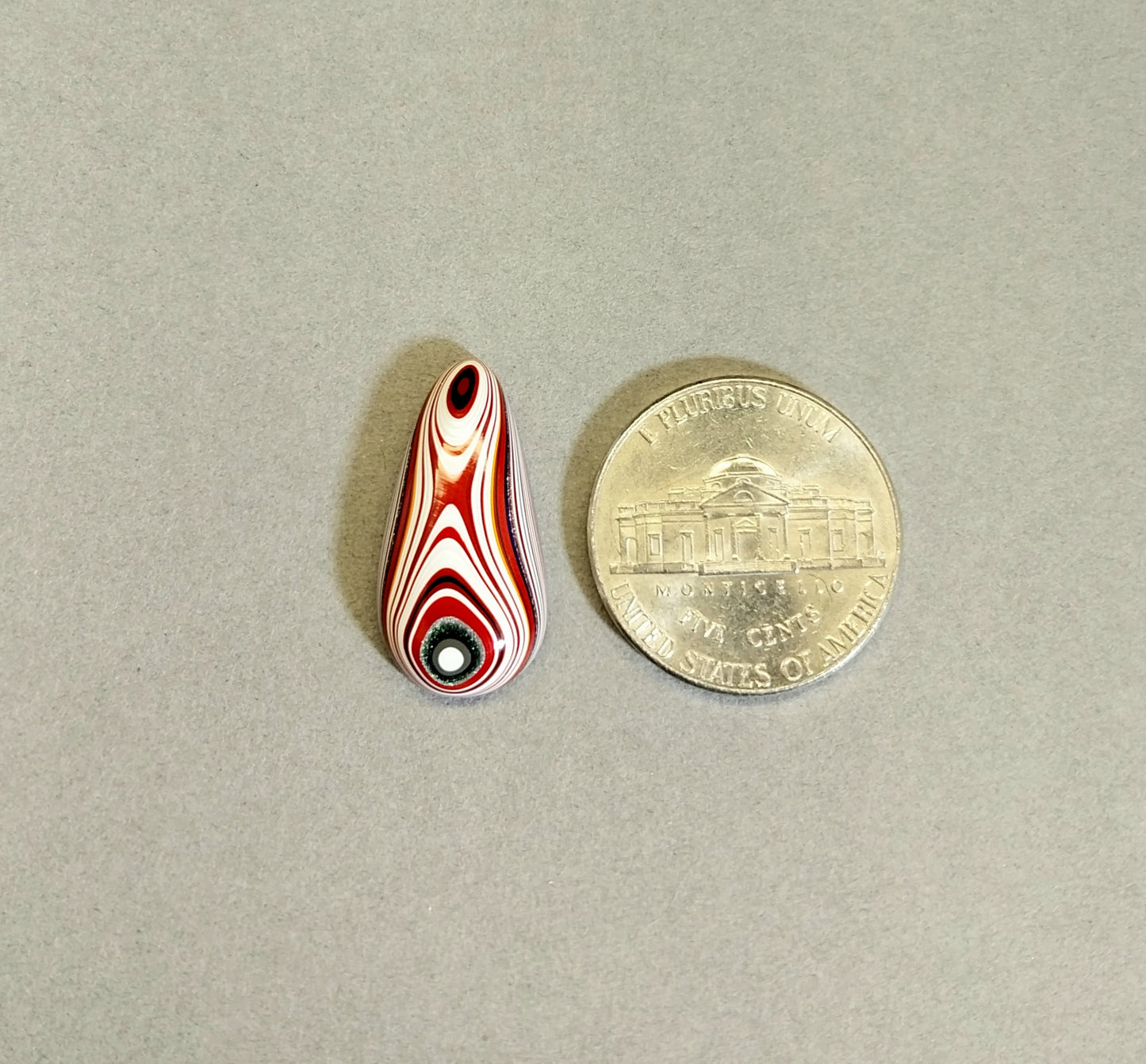 Fordite Cabochon Elongated Teardrop Ohio Motor Agate EB77