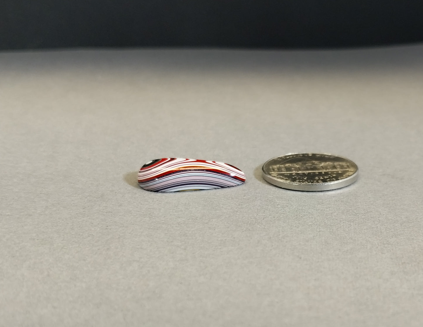 Fordite Cabochon Elongated Teardrop Ohio Motor Agate EB77