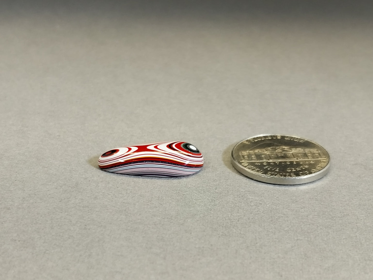 Fordite Cabochon Elongated Teardrop Ohio Motor Agate EB77