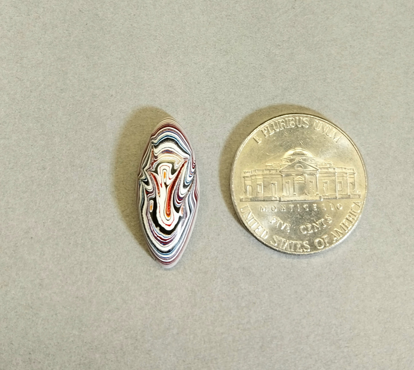 Fordite Cabochon, Marquis Cabochon, Fordite, Ohio Motor Agate EB111