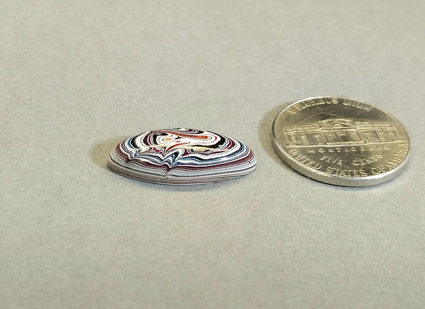 Fordite Cabochon, Marquis Cabochon, Fordite, Ohio Motor Agate EB111