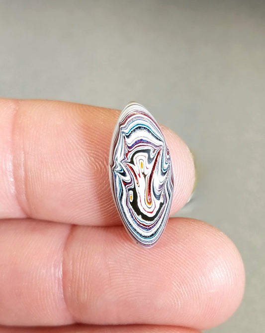 Fordite Cabochon, Marquis Cabochon, Fordite, Ohio Motor Agate EB111
