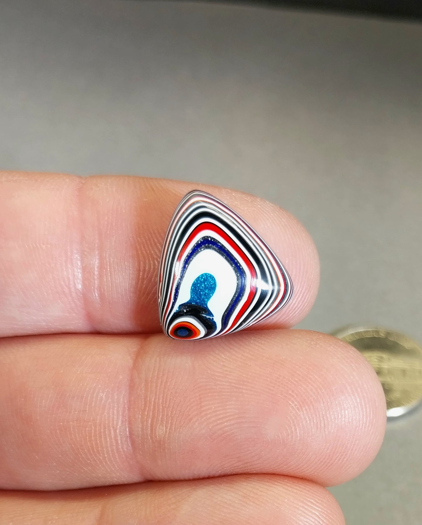 Ohio Fordite Cabochon, For Jewelry Making, Triangle Shape, EB48